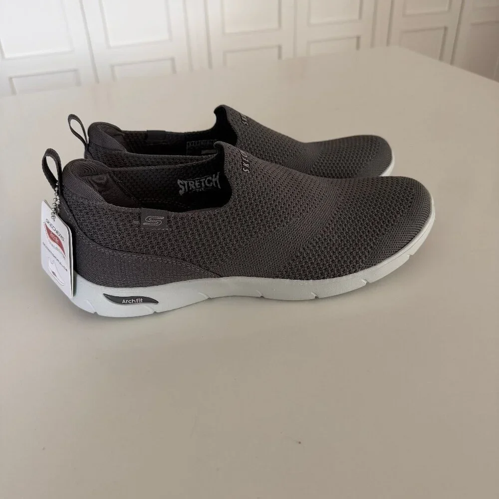 NEW Skechers Women's Arch Fit Refine - Iris Slip On Shoes Size 8 Charcoal - Picture 2 of 3
